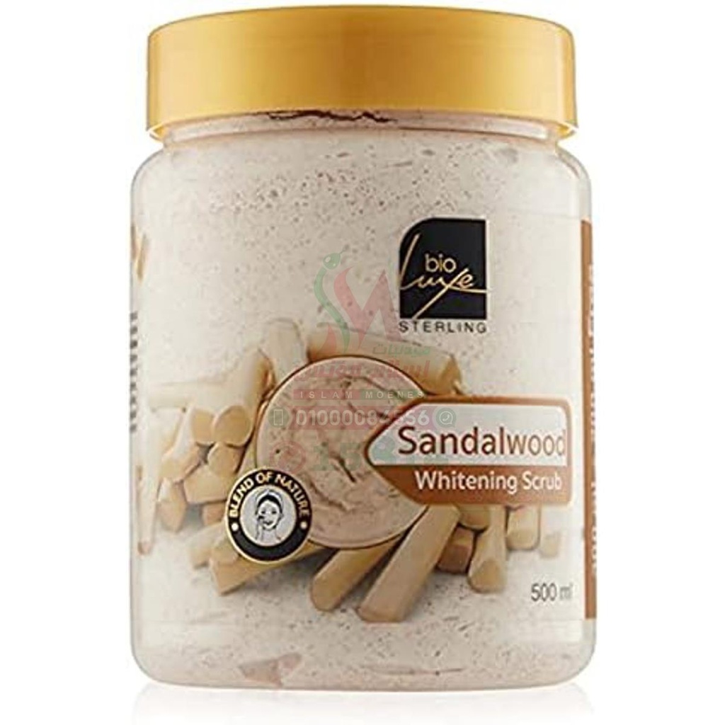 BIO LUXE SANDAL WOOD WHITENING SCRUB 500ML - بيو لوكس مقشر خشب الصندل للتفتيح | 500 مل | سكراب | تفتيح وتقشير الجسم