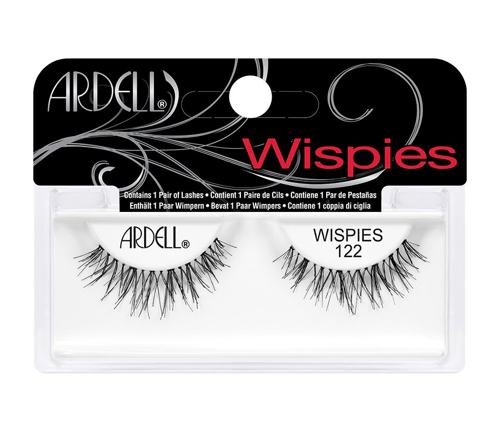 ARDELL WISPIES 122 BLACK LASHES 1 PAIR - ارديل ويسبس 122 رموش سوداء زوج واحد | زوج واحد | مستحضر تجميل ومظهر طبيعي | تكثيف وتطويل الرموش بنمط متقاطع وجذاب