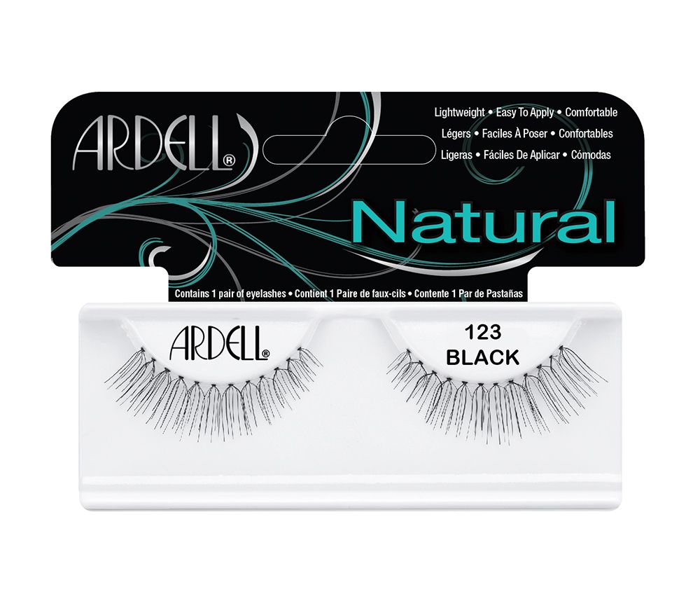 ARDELL NATURAL 123 BLACK - ارديل ناتشورال 123 اسود | زوج واحد | رموش صناعية للتجميل | زيادة طول وحجم الرموش بنمط ويسبي ناعم واطلالة سوداء طبيعية ومريحة ملائمة للاستخدام اليومي