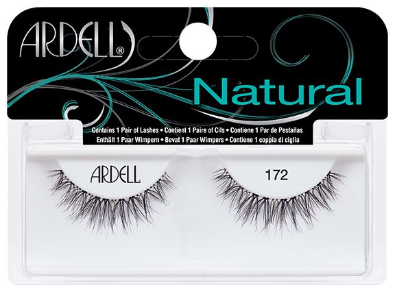 ARDELL NATURAL 172 - ارديل ناتشورال 172 | زوج واحد | رموش صناعية للتجميل | زيادة طول وتوسيع العين بنمط ريشي ويسبي متباعد ومظهر طبيعي ومريح ملائم للاستخدام اليومي