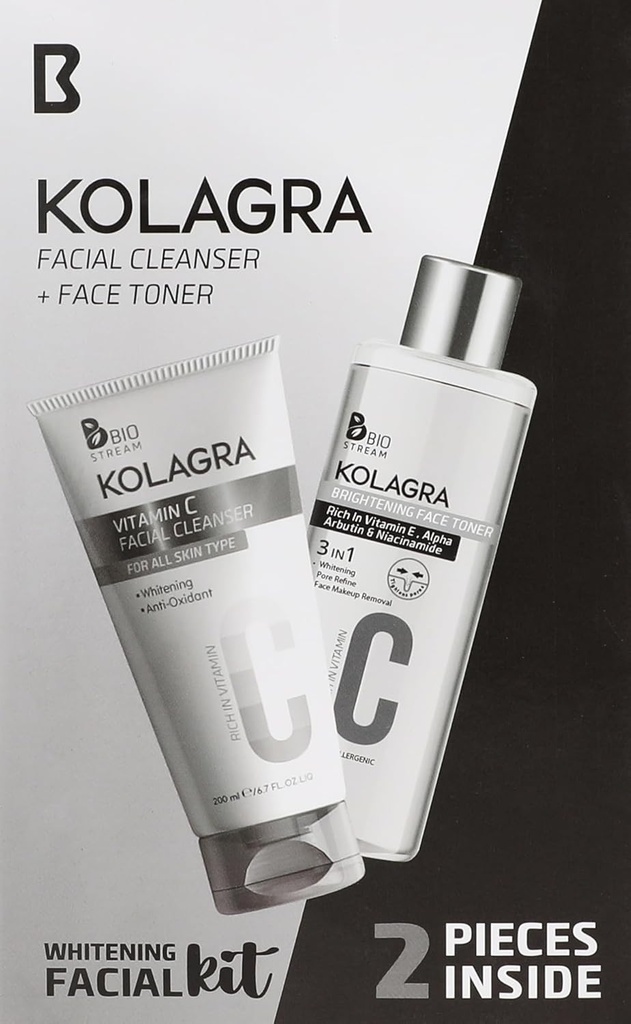 [78291] Kolagra Facial Wash + Toner 2 pieces inside