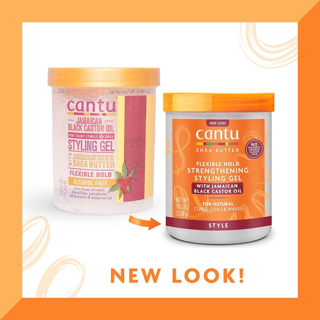 [75199] CANTU SHEA BUTTER MAXIMUM HOLD STRENGTHENING STYLING GEL 524ML - كانتو جيل تصفيف الشعر | 524 مل | جيل تصفيف | لتثبيت الشعر وتقويته ومنع الهيشان