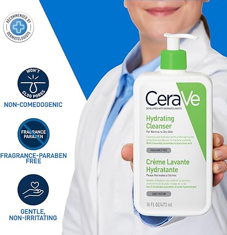 [75601] CERAVE HYDRATING CLEANSER NORMAL TO DRY SKIN - سيرافي غسول مرطب للبشرة العادية الى الجافة | 473 مل | غسول | لتنظيف وترطيب البشرة