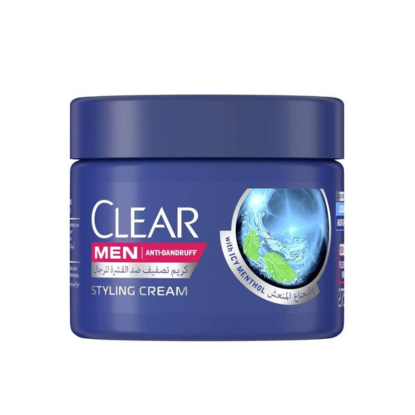 CLEAR MEN STYLING CREAM COOL SPORT 210ML - كلير كريم تصفيف للرجال كول سبورت | 210 مل | كريم للشعر | لتصفيف الشعر ومقاومة القشرة