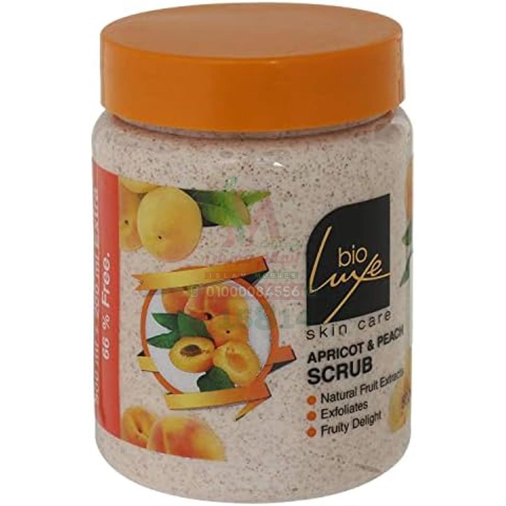 BIO LUXE APRICOT AND PEACH SCRUB 500ML - بيو لوكس مقشر المشمش والخوخ | 500 مل | سكراب | تقشير وتنعيم بشرة الجسم