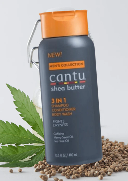 [74522] Cantu Shea Butter Men's Collection 3 in 1 Shampoo, Conditioner and Body Wash 400ml