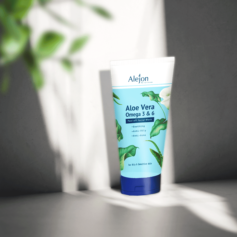 ALEJON PEEL OFF MASK WITH ALOE VERA OMEGA 3 AND 6 - اليجون ماسك التقشير بخلاصة الصبار واوميجا 3 و 6 | حجم قياسي | قناع موضعي | تقشير خلايا الجلد الميتة وتغذية البشرة واعادة النضارة