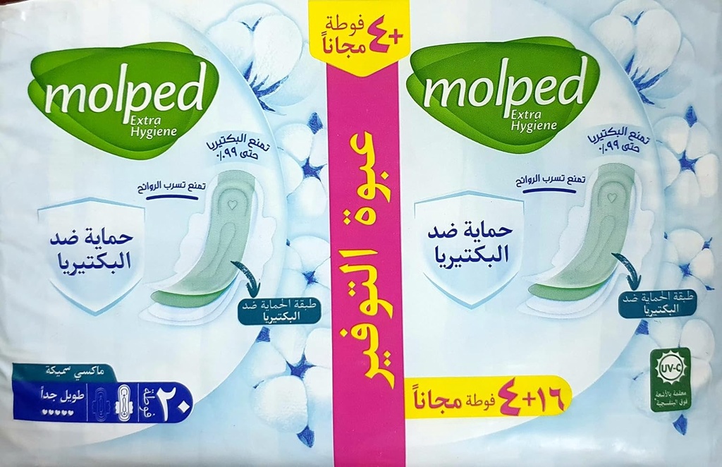 MOLPED MAXI ANTIBACTERIAL EXTRA LONG 40 PCS