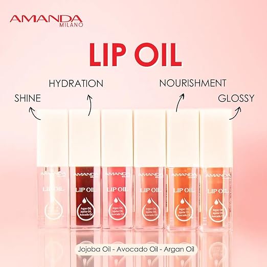 AMANDA MILANO LIP OIL 5 ML 04 - اماندا ميلانو زيت ترطيب الشفاه درجة رقم 04 | 5 مل | زيت الشفاه | ترطيب مكثف للشفاه واضفاء لمعان طبيعي ولون خفيف ومنع الجفاف