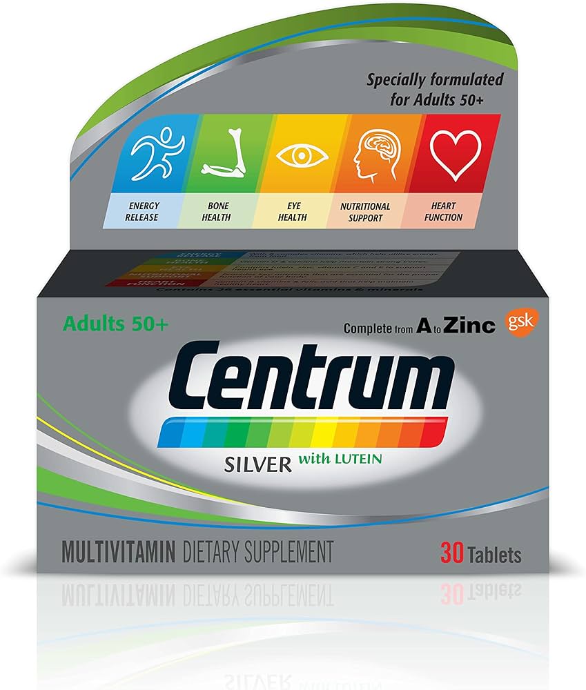 CENTRUM SILVER LUTEIN ADULTS PLUS 50 - سنتروم سيلفر لوتيين | 30 قرص | اقراص | دعم مناعة وحيوية كبار السن فوق 50 سنه