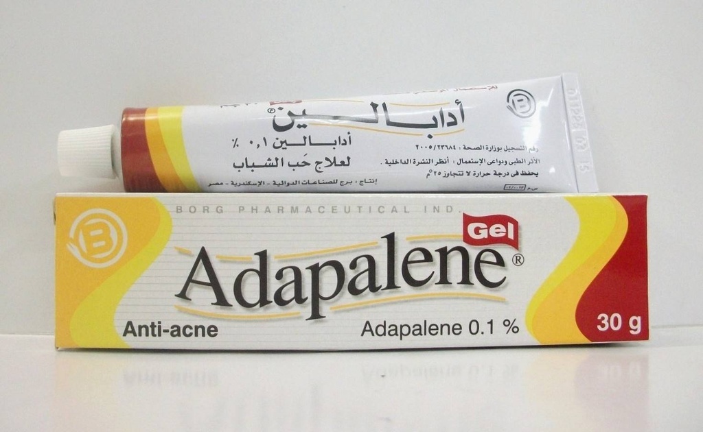 ADAPALENE 0.1 % GEL 30 GM - ادابالين 0.1 ٪ جل 30 جم | 0.1 ٪ | جل | تقشير وتجديد خلايا البشرة وعلاج حب الشباب وازالة الرؤوس السوداء