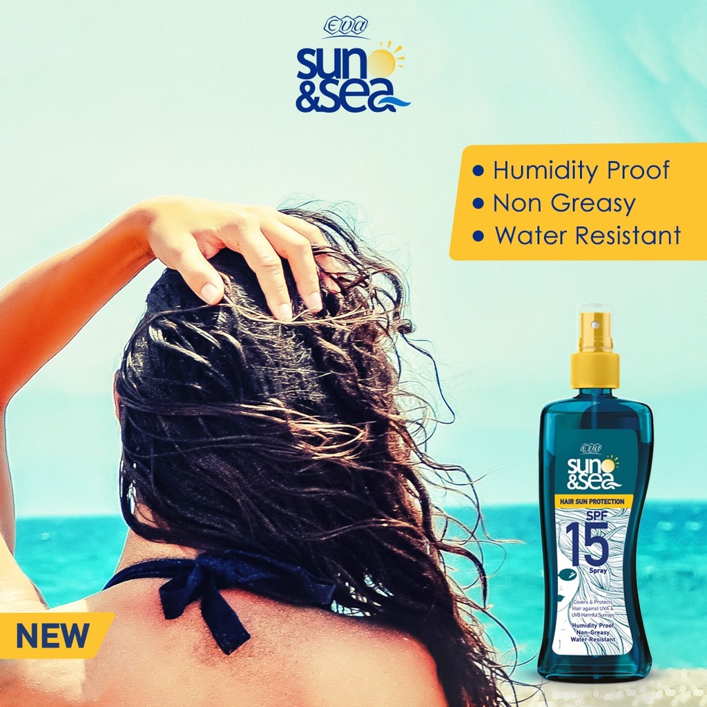 [77063] EVA SUN & SEA Hair Sun Protection Spray Liquid - ايفا صن اند سى سبراي لحماية الشعر | 200 مل | سبراي سائل | لحماية الشعر من الشمس