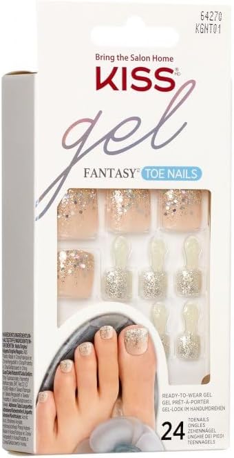 [76562] KISS KGNT01C Gel Fantasy Toe Nails (24 Pieces)