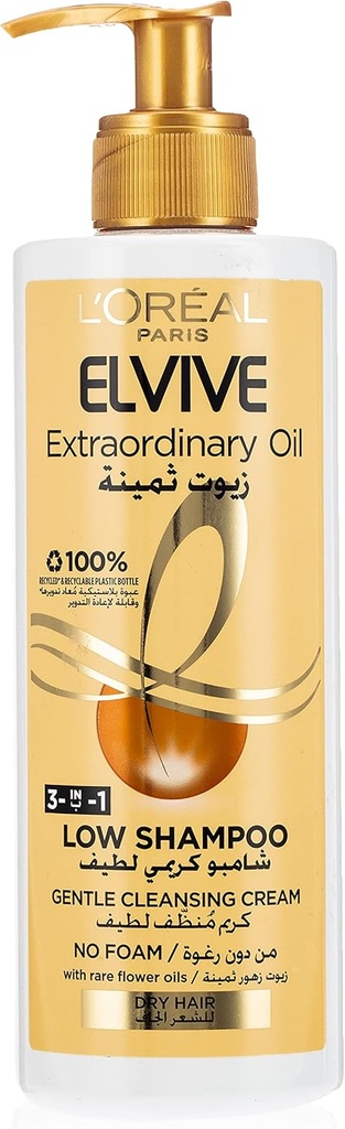LOreal Paris Elvive Oil Low Shampoo,400ml