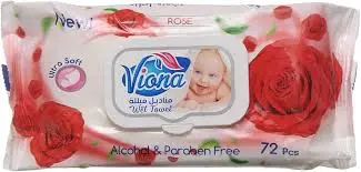 [75527] viona adult wet towel  72pcs rose