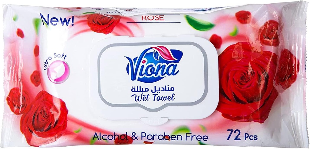 [75522] viona baby wet towel  72pcs rose