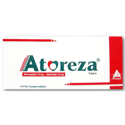ATOREZA 10-10 MG 28 TAB - اتوريزا 10/10 مجم 28 | اقراص لخفض الكوليسترول والدهون الثلاثية وحماية القلب