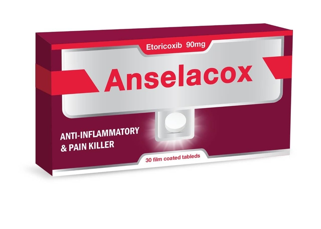 ANSELACOX 90 MG 30 TAB - انسلاكوكس 90 مجم 30 | اقراص لتسكين الالام وعلاج التهابات المفاصل والعظام الحادة