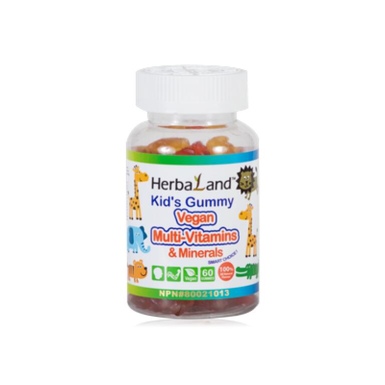 HERBALAND GUMMY MULTI VITAMIN KIDS 60 GUMMIES - هيربالاند جمى مالتى فيتامين للاطفال 60 قطعة | مكمل غذائى فيتامينات ومعادن متعددة | قطع | تعزيز مناعة ونمو الاطفال وصحتهم العامة