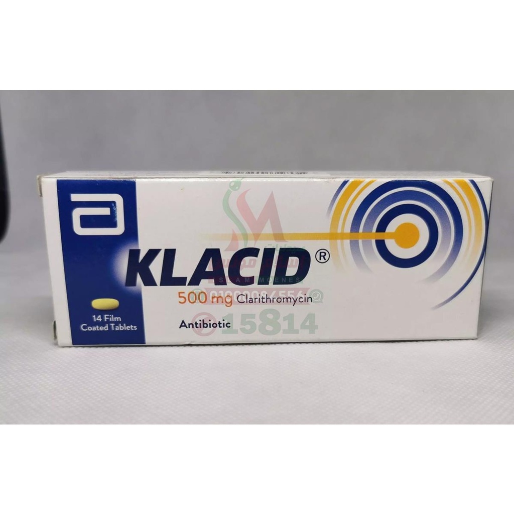 KLACID 500MG TAB - كلاسيد 500 مجم | 500 مجم | أقراص | مضاد حيوي واسع المدى لعلاج العدوى البكتيرية والتهابات الجهاز التنفسي
