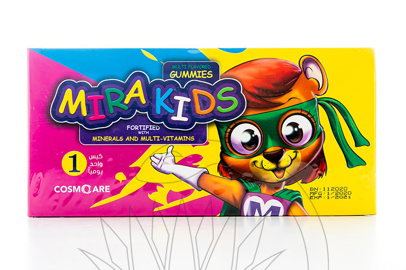 MIRA KIDS 30 SACHETS - ميرا كيدز 30 كيس | 30 كيس | قطع جيلى | مكمل غذائى لرفع المناعة وفتح الشهية ودعم نمو الاطفال