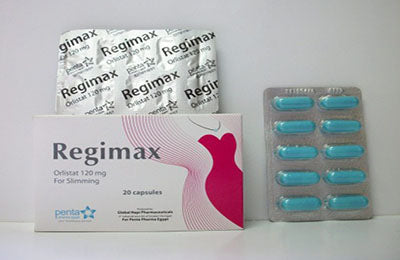 REGIMAX 120 MG 30 CAPSULES - ريجيماكس 120 مجم 30 كبسولة | 120 مجم | كبسولات | المساعدة فى ادارة الوزن تحت الاشراف الطبى