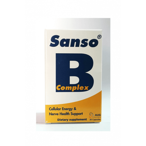 SANSO B COMPLEX 30 CAPSULES - سانسو بي كومبلكس 30 كبسولة | 30 كبسولة | كبسولات جيلاتينية صلبة | لتقوية الاعصاب ودعم صحة الجسم وانتاج الطاقة