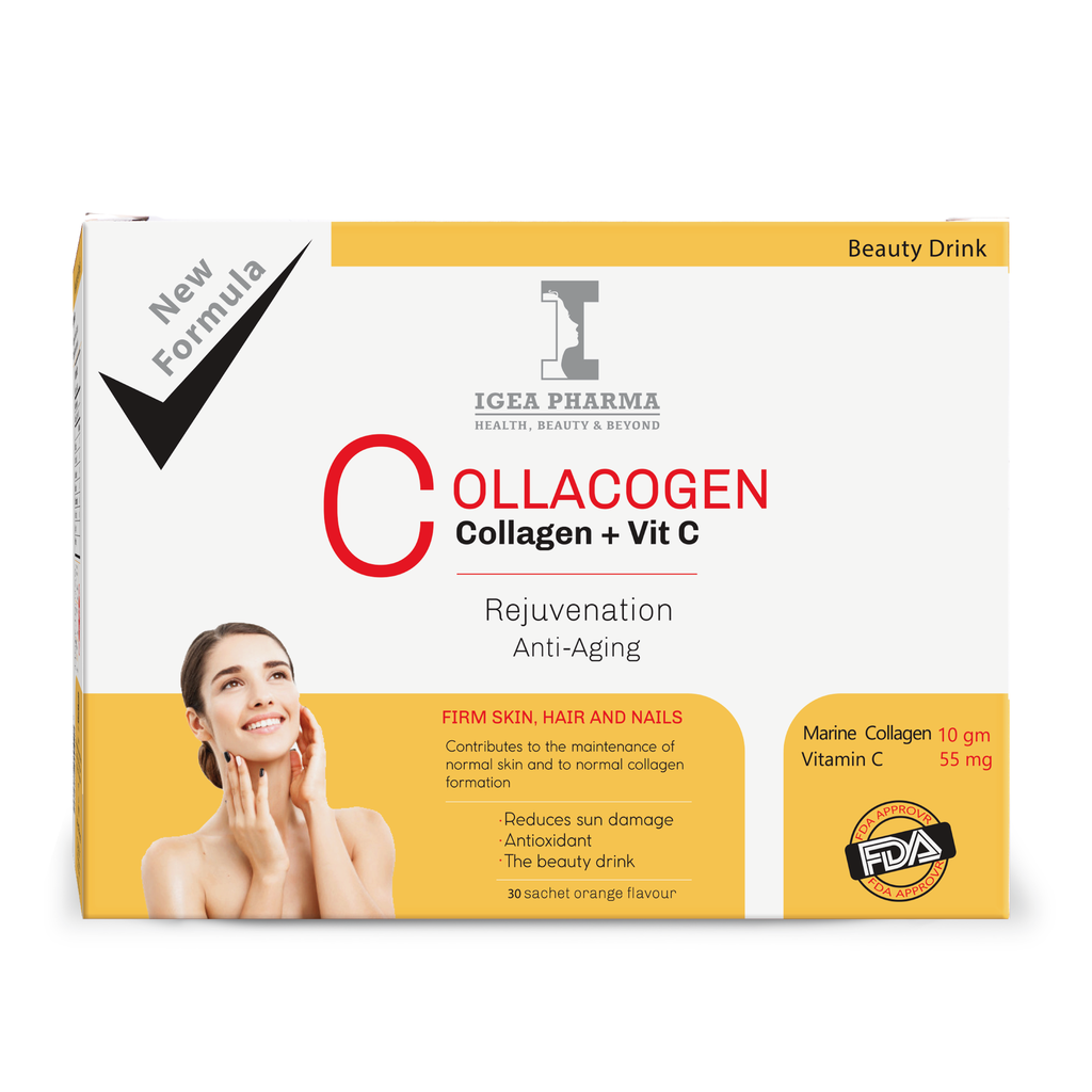 COLLACOGEN Orange Flavour 30 SACHETS - كولاجين بطعم البرتقال | 30 كيس مكمل غذائي لدعم صحة البشرة، الشعر، والأظافر.