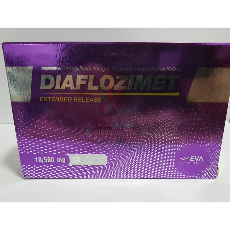 DIAFLOZIMET 10-500 MG 30 TAB - ديافلوزيمت 10/500 مجم | اقراص ممتدة المفعول لضبط مستوي السكر وحماية القلب