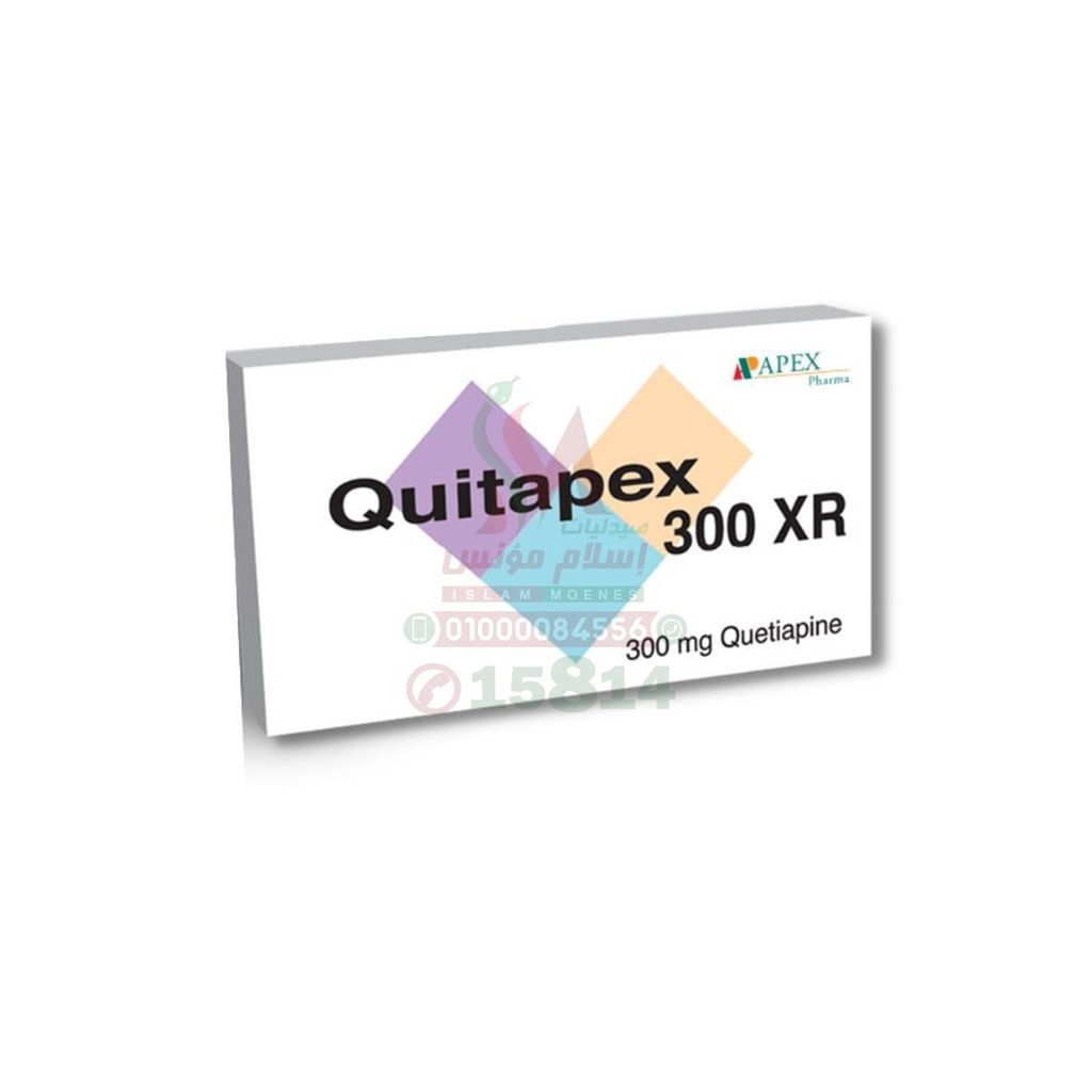 QUITAPEX 300 MG XR TAB - كويتابكس 300 مجم اكس ار اقراص | 300 مجم | اقراص ممتدة المفعول | لعلاج الفصام والاضطراب ثنائى القطب وتحسين التوازن النفسى