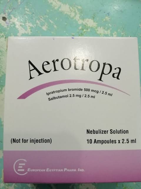 AEROTROPA NEBULIZER SOLUTION 10 AMPOULES - ايروتروبا محلول استنشاق 10 امبولات | 2.5 مل | امبولات محلول استنشاق لجهاز البخار | توسيع الشعب الهوائية