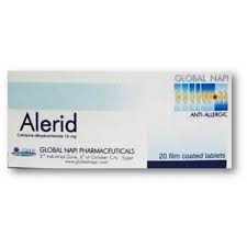 ALERID 10 MG 20 TABLETS - اللريد 10 مجم 20 قرص | 10 مجم | اقراص مغلفة | مضاد سريع للحساسية وعلاج اعراض الرشح والعطس