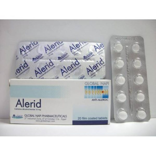 ALERID 10 MG 30 TABLETS - اللريد 10 مجم 30 قرص | 10 مجم | اقراص مغلفة | مضاد سريع للحساسية وعلاج اعراض الرشح والعطس
