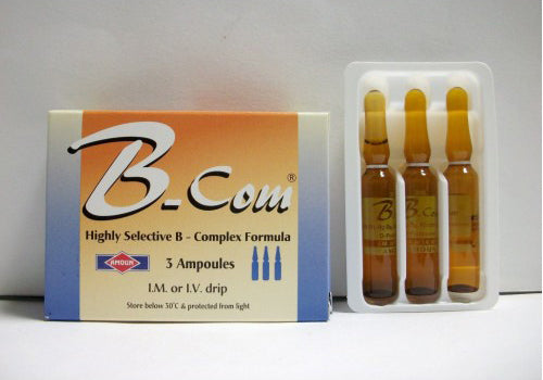 B- COM 6 AMP - بي كوم 6 امبولات | لتقوية الاعصاب وعلاج نقص فيتامين ب المركب وتجديد الطاقة