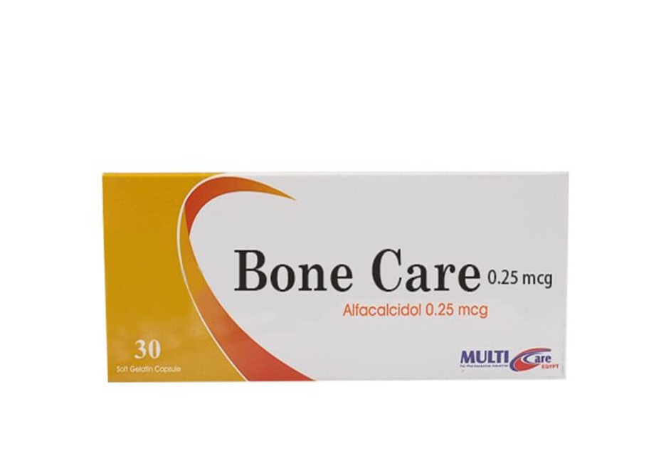 Bone Care 0.25 Mcg Tab - بون كير 0.25 ميكروجرام | 0.25 ميكروجرام | كبسولات | تنظيم الكالسيوم وعلاج امراض العظام ونقص فيتامين د