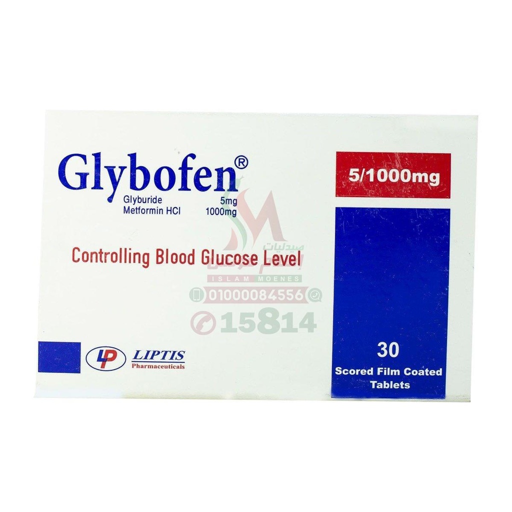 GLYBOFEN 5/1000 MG 30 TAB - جليبوفين 5/1000 مجم 30 قرص | 5/1000 مجم | اقراص | السيطرة الثنائية والمكثفة على مستويات السكر في الدم لمرضى السكري من النوع الثاني