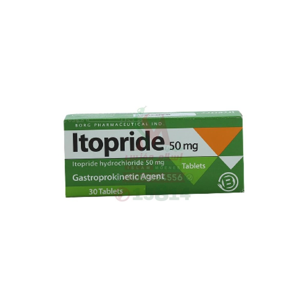 ITOPRIDE 50 MG 30TAB - ايتوبريد 50 مجم 30 قرص | 50 مجم | اقراص | تنشيط حركة الجهاز الهضمي وعلاج عسر الهضم الوظيفي