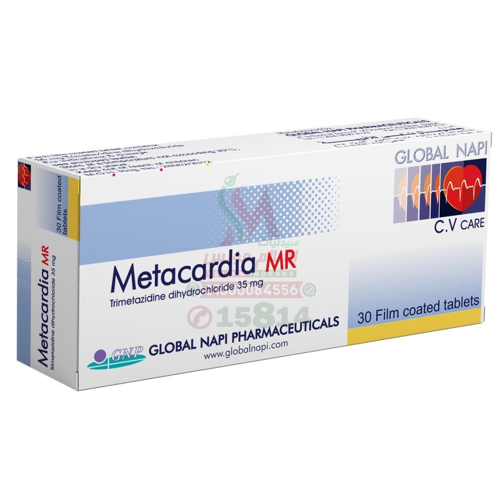 METACARDIA MR 30 TAB - ميتاكارديا ام ار 30 قرص | 35 مجم | اقراص | الوقاية الممتدة من نوبات الذبحة الصدرية ودعم القلب