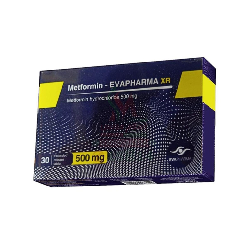 METFORMIN 500 MG XR EVAPHARMA 30 TAB - ميتفورمين ايفا فارما ممتد المفعول 500 مجم 30 قرص | لعلاج مرض السكري من النوع الثاني