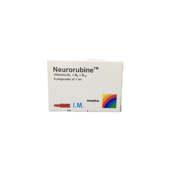 NEURORUBINE 3 ML 6 AMP - نيوروربين 3 مل 6 امبولات | 3 مل للأمبول | امبولات للحقن العضلى | علاج التهاب الاعصاب الحاد وتخفيف آلام الظهر والاطراف