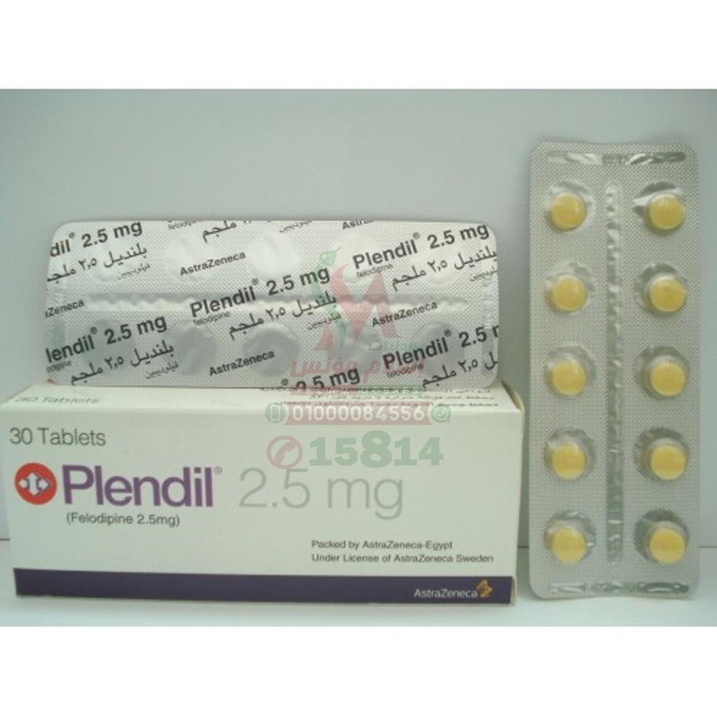 PLENDIL 2.5 MG TAB - بلنديل 2.5 مجم اقراص | 2.5 مجم | اقراص ممتدة المفعول | علاج ارتفاع ضغط الدم والوقاية من الذبحة الصدرية