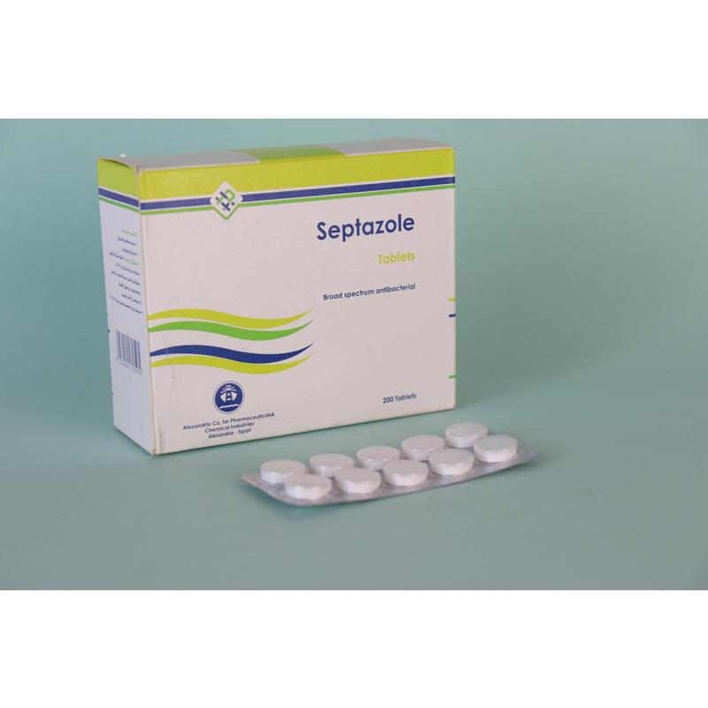 SEPTAZOLE 200 TAB - سبتازول 200 اقراص | 200 مجم سولفاميثوكسازول / 40 مجم تريميثوبريم | اقراص | علاج الالتهابات البكتيرية ومضاد حيوى واسع المدى