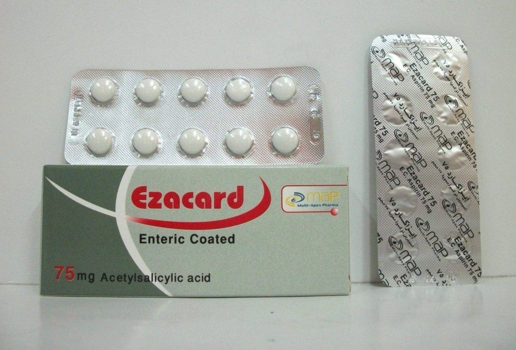 EZACARD 100 MG 30 TAB - ايزاكارد 100 مجم | اقراص مغلفة معويا لحماية القلب والوقاية من الجلطات