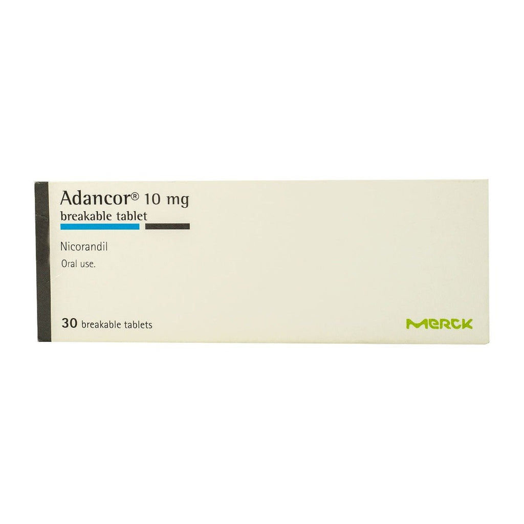 ADANCOR 10 MG 30 BREAKABLE TABLETS - ادانكور 10 مجم 30 قرص | 10 مجم | اقراص قابلة للتقسيم | الوقاية والعلاج الطويل المدى لالم الصدر والذبحة الصدرية المزمنة