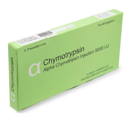 ALPHA CHYMOTRYPSIN 3 AMP CO-PACK - الفا كيموتريبسين 3 امبولات | 5000 وحدة دولية | امبولات حقن عضلية | مضاد قوي للتورم والارتشاح وعلاج الالتهابات الحادة