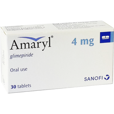AMARYL 4 MG 30 TABLETS - اماريل 4 مجم 30 قرص | 4 مجم | اقراص مغلفة | الضبط الفعال لمستويات السكر في الدم لمرضى السكري من النوع الثاني