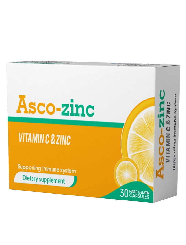 ASCO -ZINC 30 CAP - اسكو زنك 30 | كبسولات | مكمل غذائي لتعزيز المناعة ونضارة البشرة وصحة الشعر