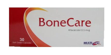 BONE CARE 0.5 mcg 30 TAB - بون كير 0.5 ميكروجرام 30 كبسولة | 0.5 ميكروجرام | كبسولة | تنظيم مستويات الكالسيوم وتقوية العظام