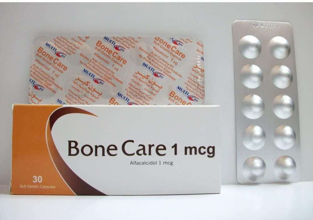 BONE CARE 1 MCG 30 TAB - بون كير 1 ميكروجرام 30 كبسولة | 1 ميكروجرام | كبسولة | تنظيم مستويات الكالسيوم وتقوية العظام