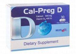 CALPREG-D 30TAB - كال بريج دي 30 قرص | تركيزات متعددة | اقراص | دعم صحة العظام والاسنان للام والجنين اثناء الحمل والرضاعة